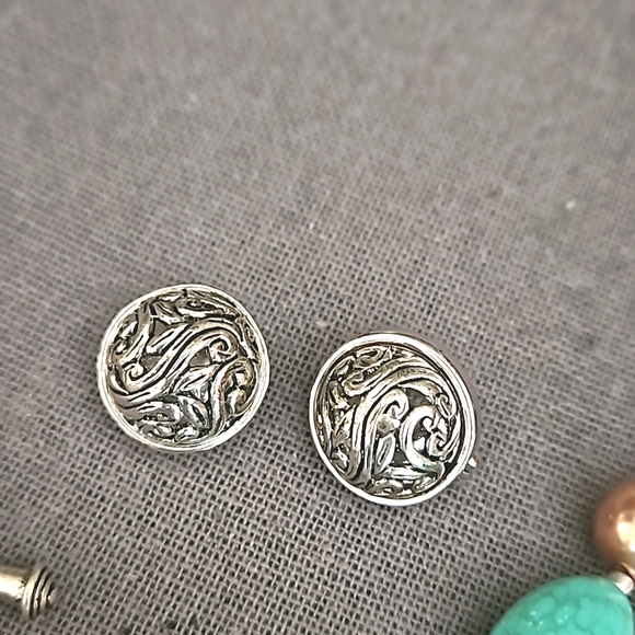 Premier Designs set Necklace, bracelet & earrings beautiful! Silver, turquoise - Picture 3 of 9